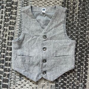 Janie and Jack Boys Adjustable Button Down Sleeveless Vest in Gray, Size 3